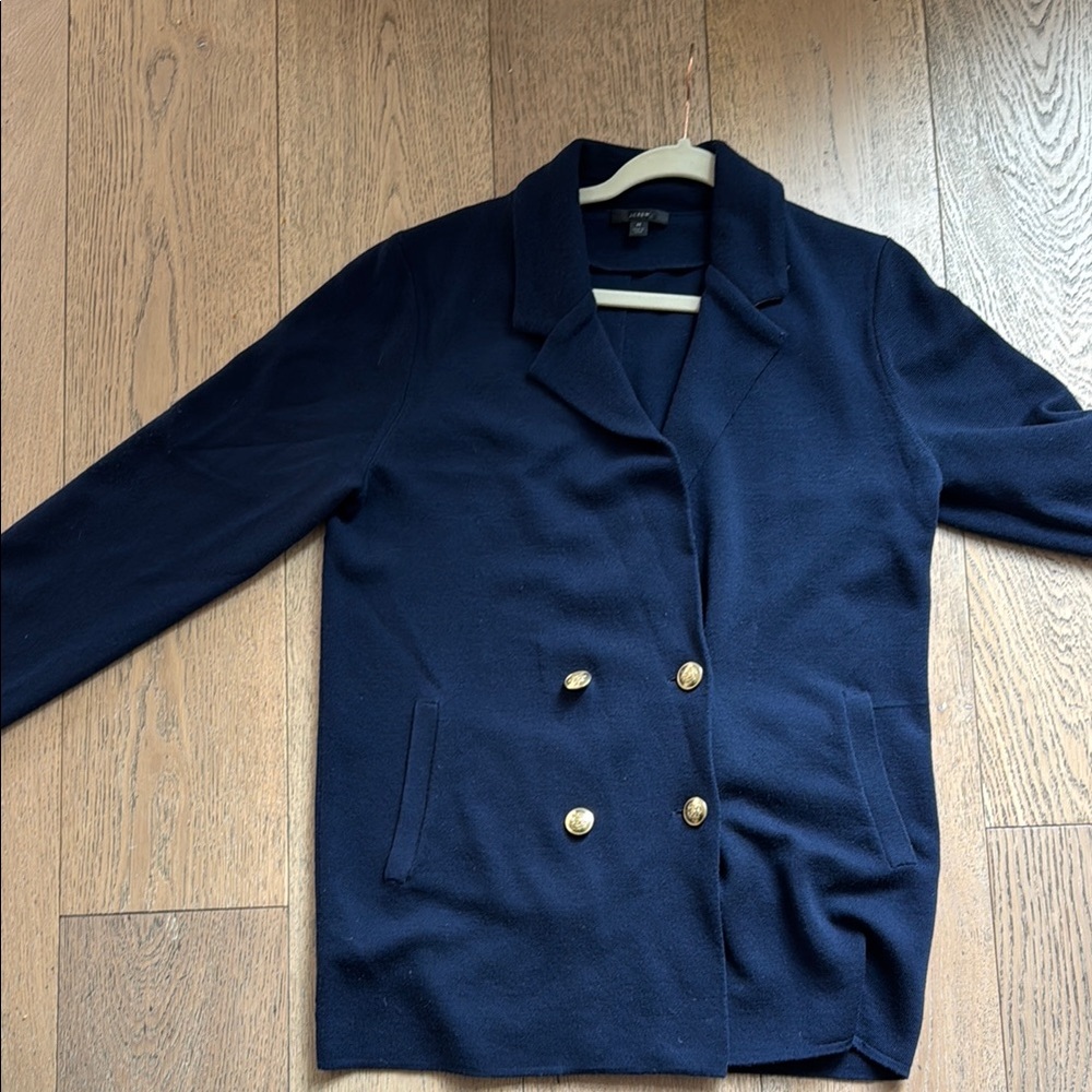 Blue and Gold Double-Breasted Blazer with Notched Lapel - Picture 4 of 7